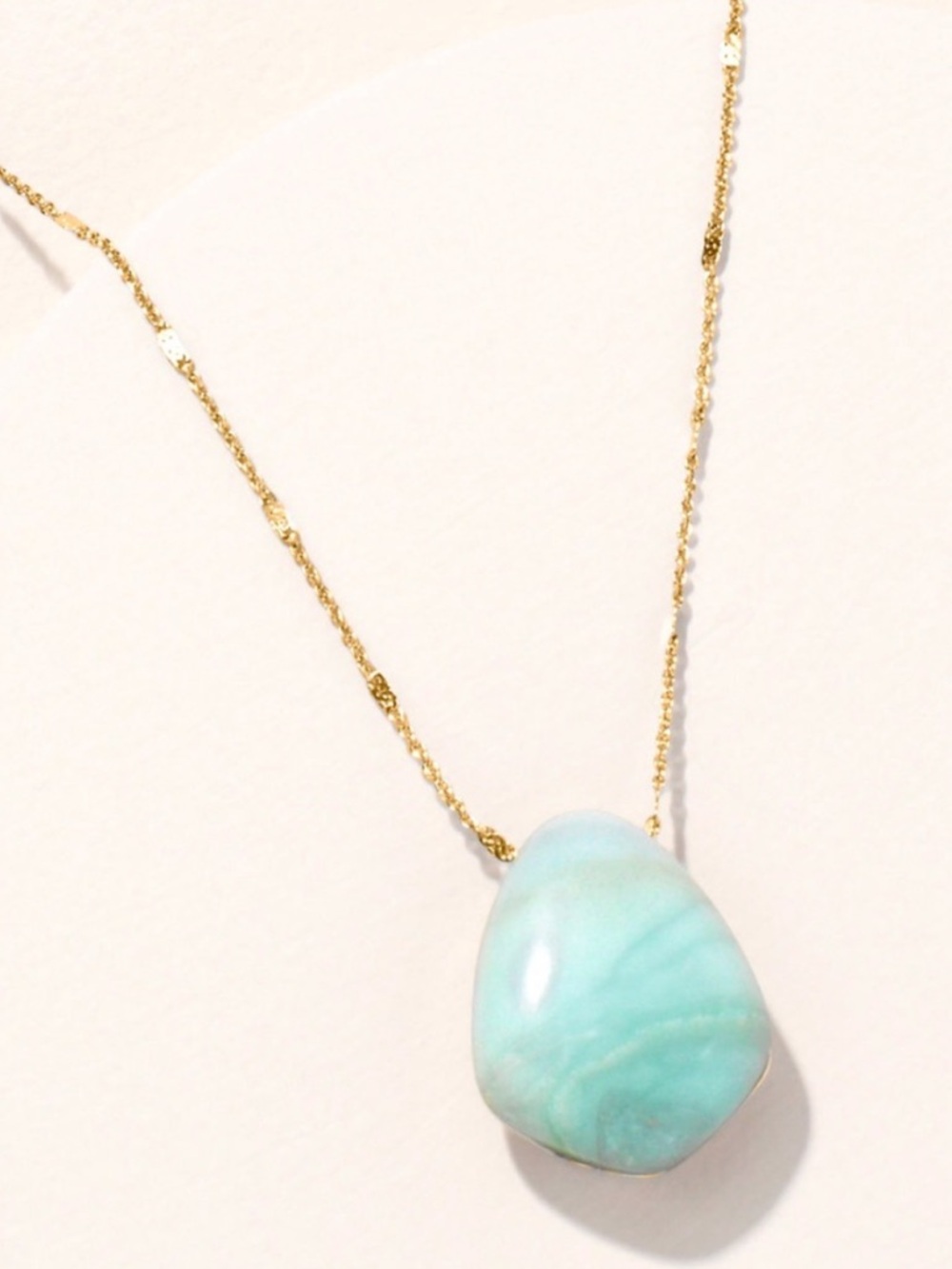 Stella & Dot Ulani Double Take Long Pendant Necklace - Shiny Gold & Aqua